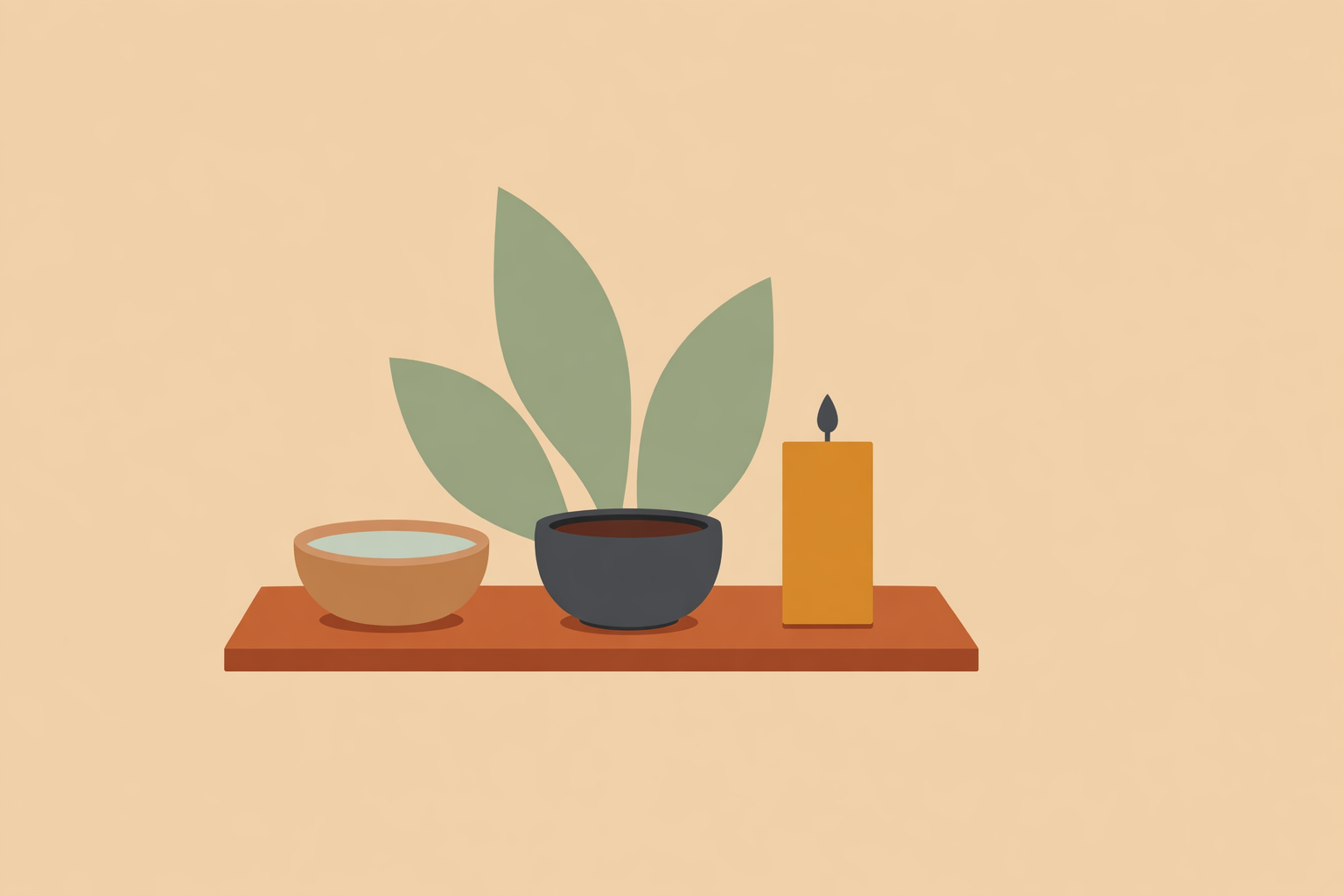 Person arranging a simple altar setup with candles and flowers for a respectful, non-appropriative ritual practice