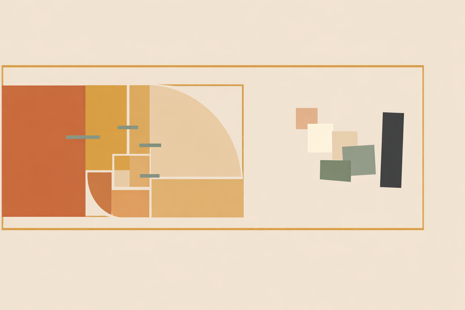 Artist sketching a composition grid to apply the golden ratio in art while planning a balanced visual design