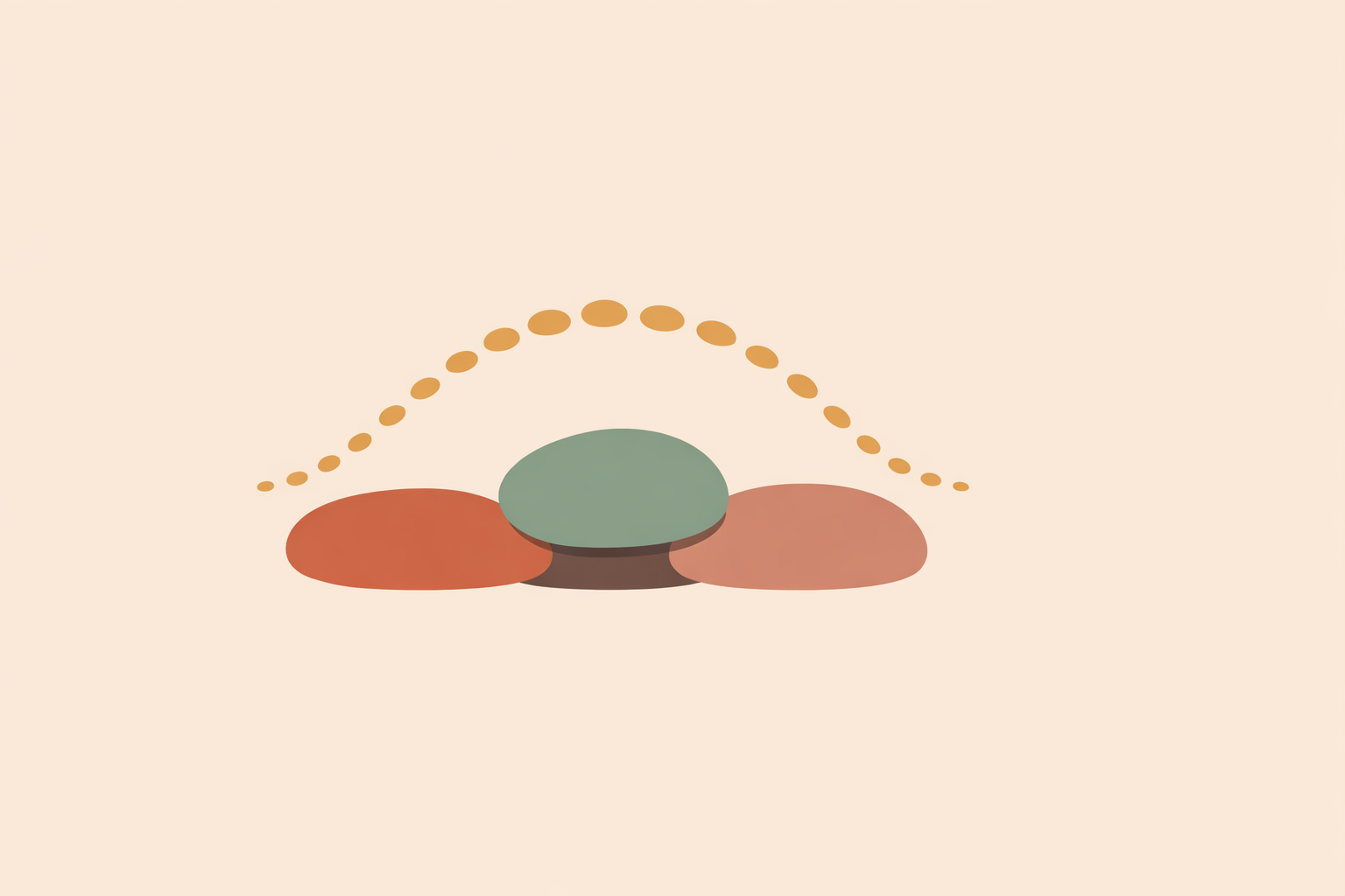 Therapist arranging grounding stones on a table before starting a client healing session