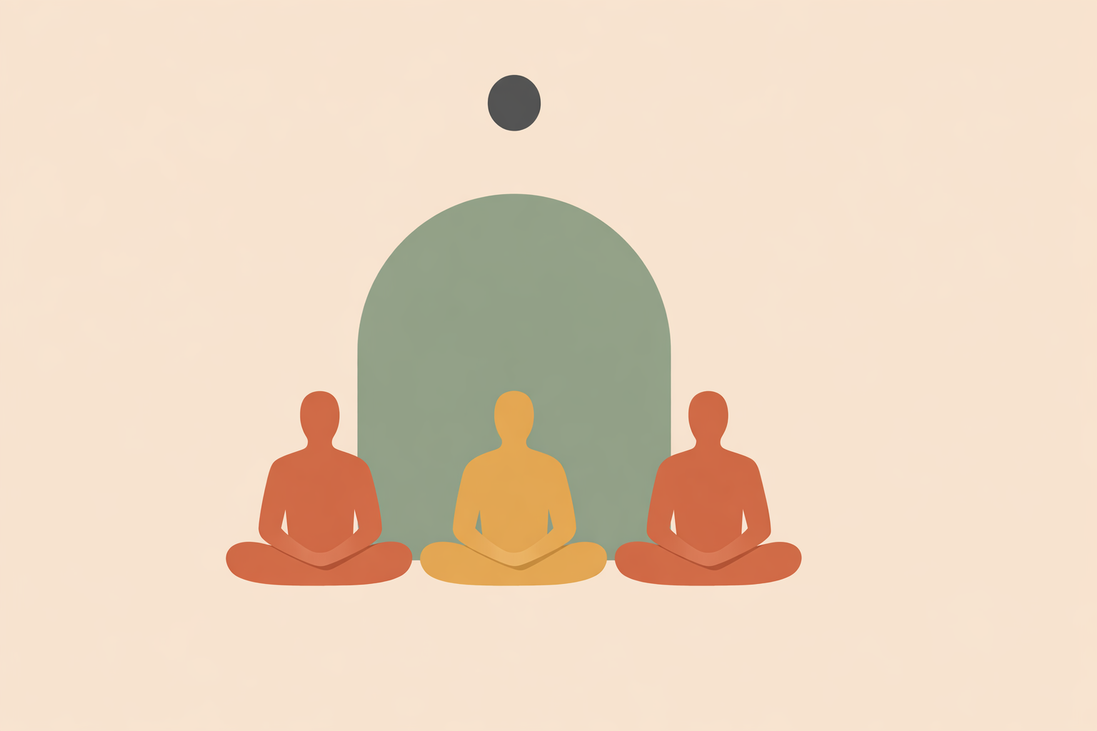 Facilitator leading group through simple breath awareness cues to settle attention and create a calmer space