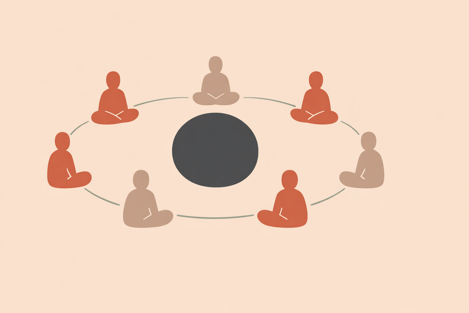 Practitioner leading virtual distance aura healing session for a diverse group, focusing on safety and shared energy alignment
