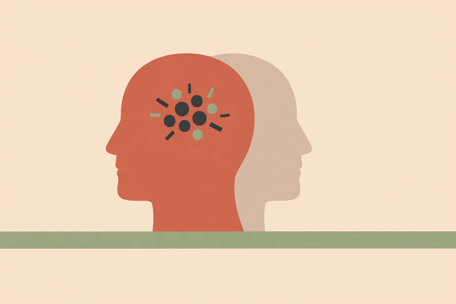 Brain diagram illustrating self-directed neuroplasticity pathways with clear boundaries between thought and behavior
