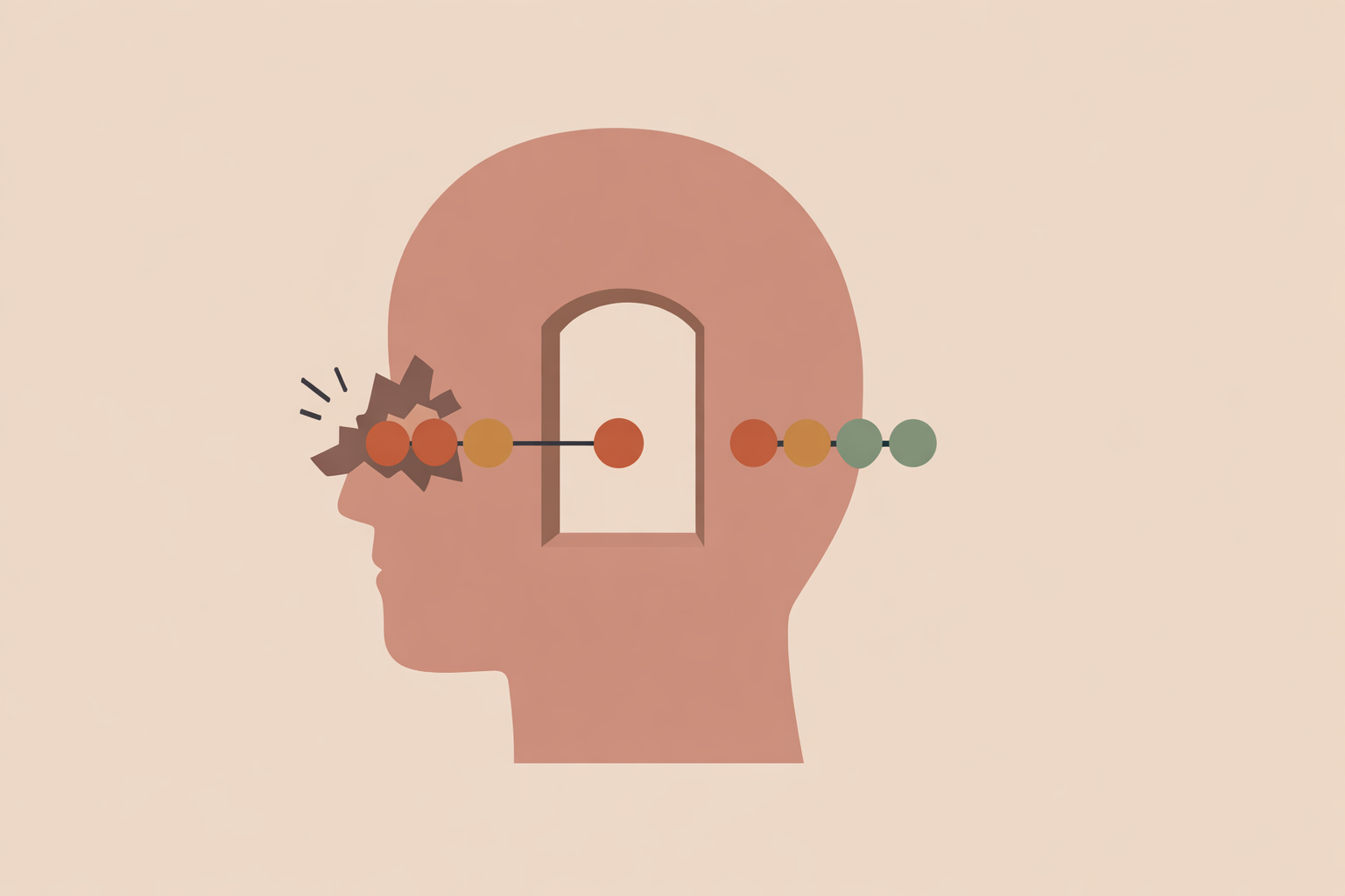 Therapist using brain diagram to explain the neurobiology of addiction in simple terms to a seated client